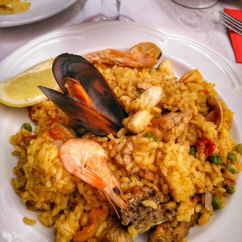 receita paella espanhola de mariscos